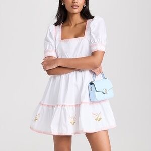 English Factory Embroidered Short Sleeve Dress